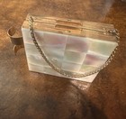 Vtg  Mother Of Pearl Carryall Compact Lipstick Comb Mirror And Cigarette Case  