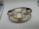 Antique William A Rogers Coin Silver Gravy Dish W  Attached Underplate
