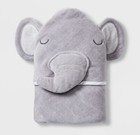 New Cloud Island Elephant Hooded Infant Bath Towel Gray 30 x30  Terry Cotton