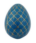 Old Russian Imperial Antique Empress Maria Feodorovna Porcelain Easter Egg Blue