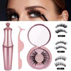 Magnetic False Eyelashes Natural Eye Lashes Extension Liquid Eyeliner Kit Set