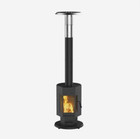 Flamepro 7  Dual Propane  Pellet Patio Heater 75 000 Btu Glass Window View Black