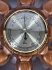 Vintage Nautical Ship Rope Wheel Wooden Wall Barometer Made In Western Germany