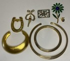 Lot Of 34 Vintage Jewelry Mix Random Gold Silver Ann Taylor Sarah Coventry Avon