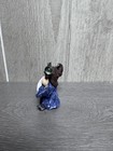 Wise Wizard Figurine Statue Blue Robe Green Orbs   Staff 3  Tall Fantasy Decor