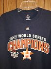 Houston Astros 2017 World Series Roster Large Mens Blue Double-sided Graphic Tee