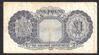 Bahamas 1 Pound  1953    P-15b   Tough Sweeting-burnside Signatures   Very Fine
