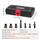 7-piece Metric Thread Chaser Set M10-m22 Automotive Rethreading Kit Carbon Steel