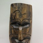 Vtg Hand Carved Wood Tiki Mask Wall Art Tribal Sculpture 13  Polynesian Deco