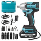 Cordless Electric Impact Wrench Gun 1 2   High Power Driver W  2 Li-ion Battery
