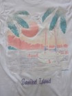 Vtg Sanibel Island Florida Sunset   Palm Tree Textured Short Sleeve T-shirt Sz L