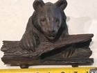 Antique Glass Eye Black Forest Hand Carved Bear Inkwell   Pen Tray Holder
