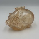 Vtg Anchor Hocking Piggy Bank Incandescent Peach Tone Glass Whimsical Pig