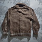 Lands End Buffalo Knit Fisherman Sweater Cardigan Bison Ski Wool Western 5 6     