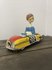 Vintage Marx Tin Litho Wind-up Dipsy Doodle Dora Car - Works 