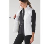 Lululemon Vest Women 12 Run For Gold White Stretch Full Zip Running Pockets
