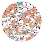 100pcs Bubu Dudu Stickers For Water Bottle Laptop cute White And Brown 