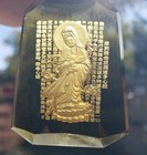 Vintage Guan Yin Kwan Yin Carved Golden Citrine Quartz Crystal Necklace Pendant