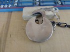 Antique vintage Miller Champion 6 Lever Push Key Pancake Padlock W key  661