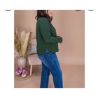 Blu Pepper Henley Top Womens M Green Good Waffle Knit Long Sleeve Button Up