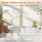 9 Pcs White Bathroom Accessories Set With Trash Bath Only  9pcs  