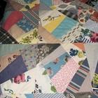 Amazing Vintage Patchwork Quilt Great Fabrics  76x96
