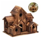 Wood Bird Houses Outdoor 6 Hole Bird House Room Cardinals Hanging Birdhouse Us