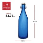 Bormioli Rocco Giara Glass Bottle With Leak-proof Lid  33 75 Oz  set Of 2  -blue