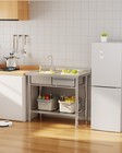 Stainless Steel Utility Sink  Single Bowl Commercial Kitchen Sinks W faucet