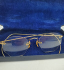Antique Vintage 10-12kt Gf Gold Filled Eyeglasses Ful-vue Fancy Wire Rim W  Case