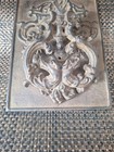 Antique Ornate Large Double Dragon Iron Door Knocker 9x6   