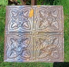 Antique Victorian Ceiling Tin Tile  Gothic Quatrefoil Acorn Flowers Shabby Chic
