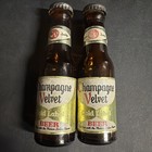 Vintage Champagne Velvet Gold Label Beer Bottle Salt   Pepper Shakers Set Pair