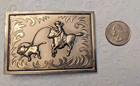 Steer Roping Cowboy Western Belt Buckle Rodeo Silver Tone  1556