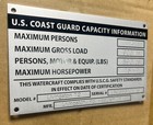 Boat Capacity Coast Guard Aluminum Plate Custom Engraved Bass Tracker Weldcraft