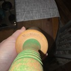 Vintage Rolling Pin 1940   s Munising Tiger Maple  Green Handles