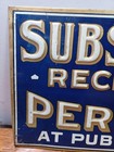 Subscriptions  Received Here   Periodical Embossed Tin Store Display Ad Jrr39