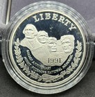 1991-s 2-coin Mt Rushmore Commemorative Proof Set  90  Silver Dollar  Box  Case 