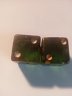 Vintage Mid Century Apple Green Bakelite-translucent Dice Set Of 2