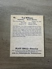 Ted Williams 1939 Play Ball  92 Rookie Novelty Card  Boston Red Sox 
