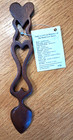 Welsh Wooden Love Spoon With Hand Carved Hearts By Paul Curtis  9 Inches