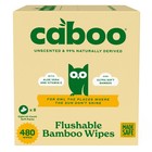 Caboo Unscented Flushable Bamboo Wipes  Hypoallergenic  8 Packs  480 Wipes New