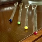 Vintage Glass Swizzle Sticks   Mcm Glass Barware Set   6    Stirrers   Set Of 4