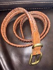 Coach Mens Vtg Brown Braided Leather Belt Solid Brass Buckle Size 40     5922