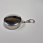 Vintage Metal Collapsible Drinking Cup Keychain  Pocket Travel Stainless Golf