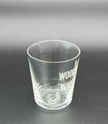 Woodford Whiskey Pre-pro Etched Shot Glass   Vtg Liquor Barware Advertising
