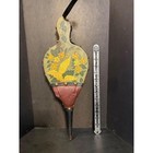 Antique Hand Painted Floral Fireplace Bellows Wood Leather Brass Studs 17 5 