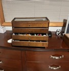 Knife Display Case 32  Wood Walnut Edc Pocket Knives Watch Organizer Storage Box
