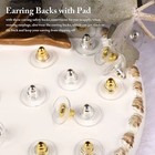 100 Pcs Metal Earring Clutch Jewelry Making Tools Back Stopper Backs With Pad