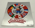 Vintage Walt Disney World 5 Lands Collector Coin And 2 Epcot Decal Travel Flags